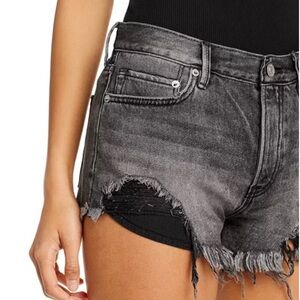 Free People We The Free Gray Distressed Jean Shorts